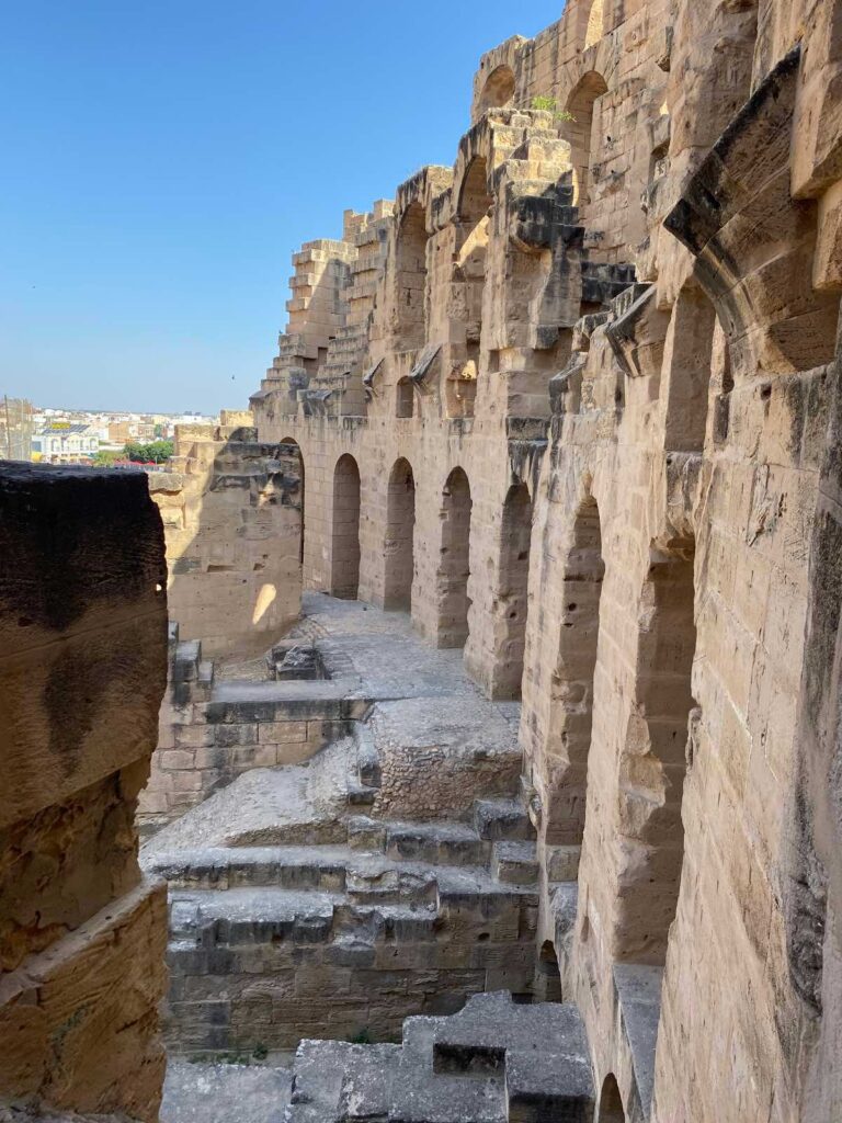 El Djem amphitheatre upper level arches 