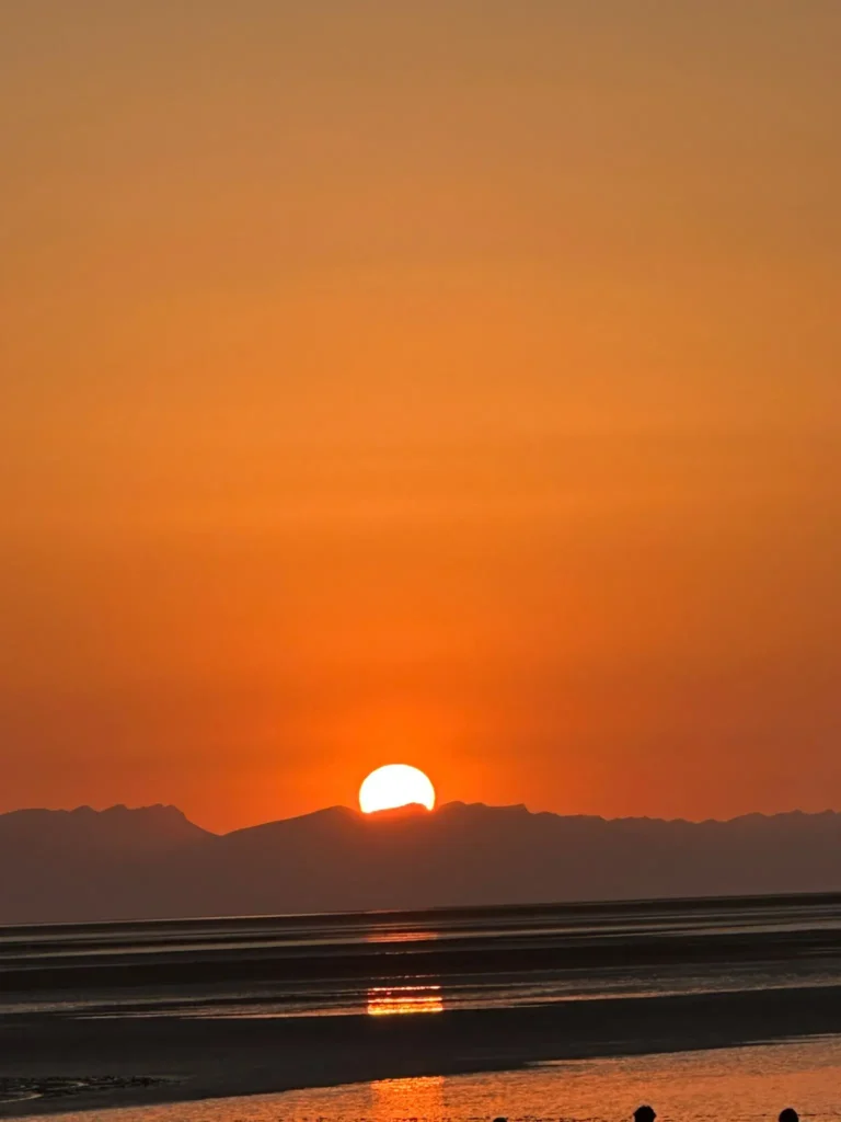 Sunset over the Sahara desert mountains in Tunisia - the perfect view for prepared travelers.