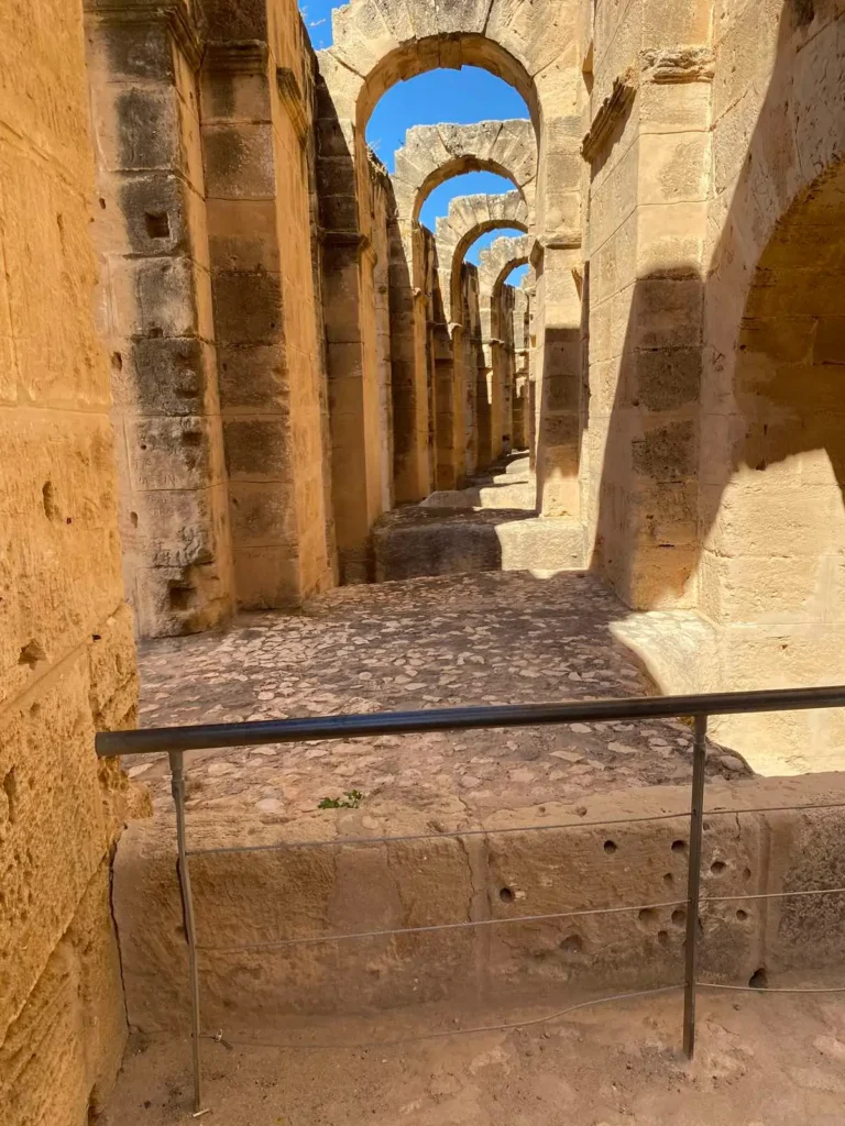 how to get to el jem from sousse underground corridors of el jem amphitheatre stone arches tunisia