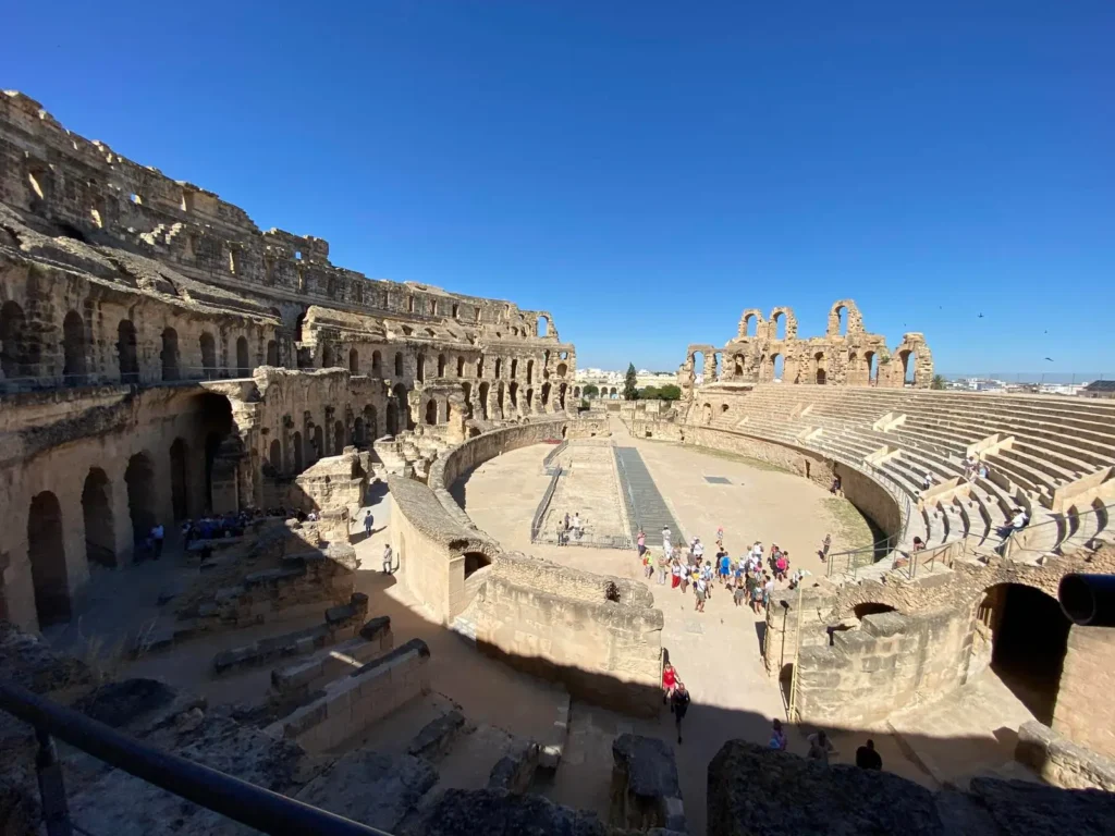 how to get to el jem from sousse el jem amphitheatre interior arena view tunisia