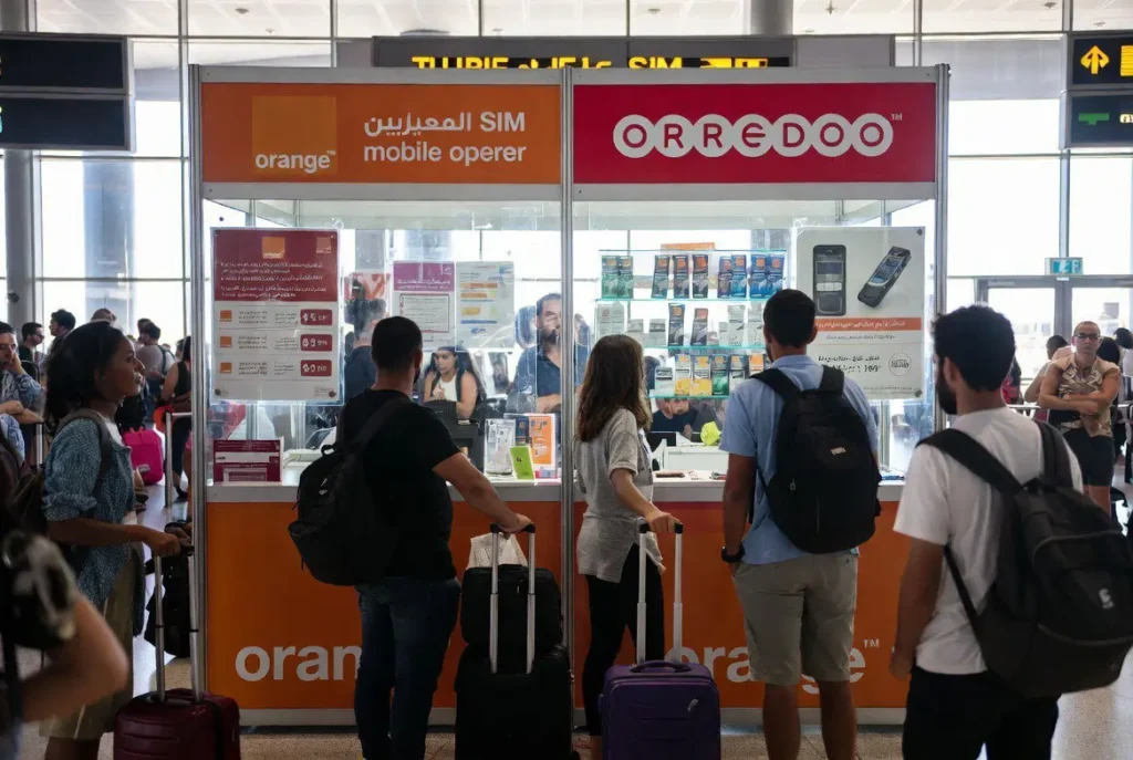 Tourist scams in Tunisia airport SIM card booth for first-time travelers