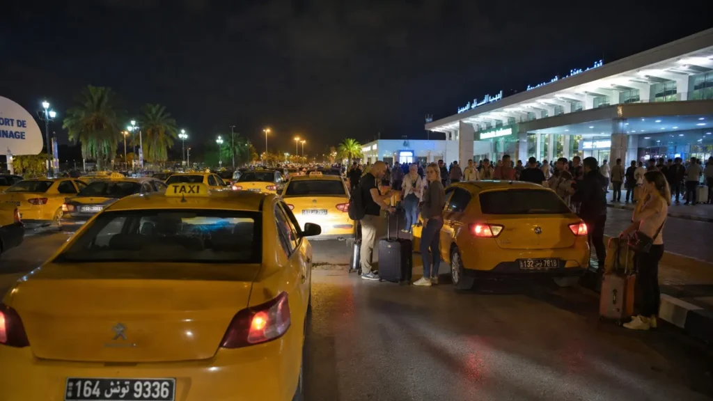 Tourist Scams in Tunisia at airport taxi area