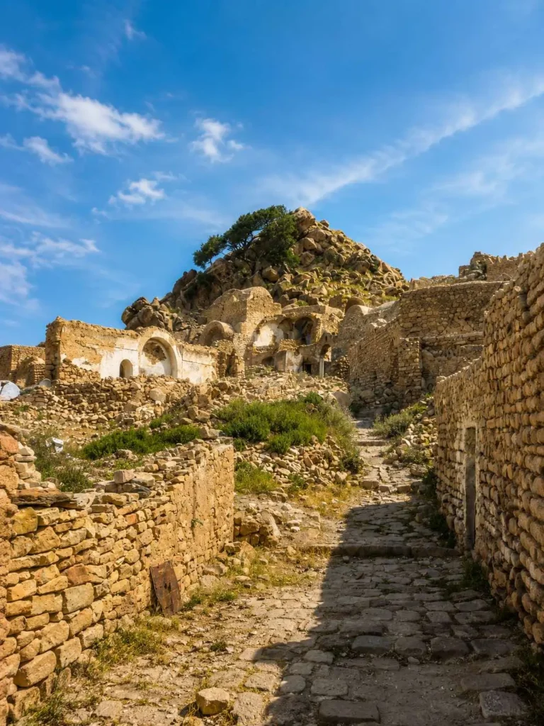 Zaghouan Zriba Olia tour Tunisia abandoned stone streets and traditional Berber mountain architecture